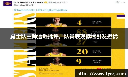 勇士队主帅遭遇批评，队员表现低迷引发担忧